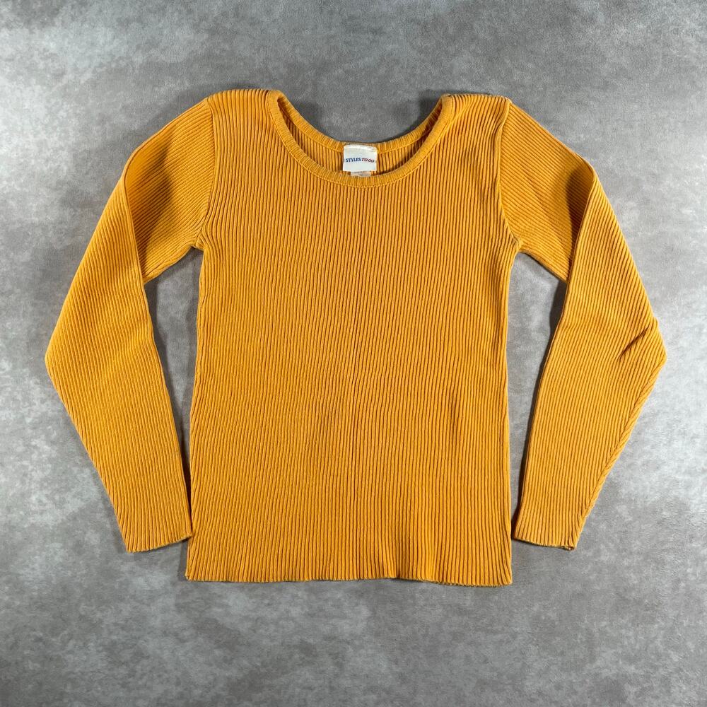 Vintage Women’s Styles To Go Orange Long Sleeve Blouse